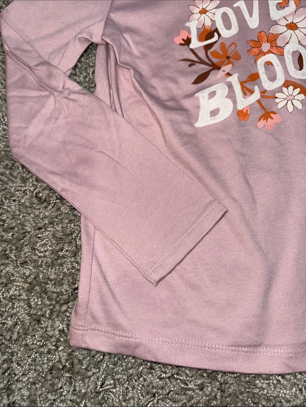 Carter's Light Purple Hooded Top with 'Love Blooms' Floral Graphic (7)